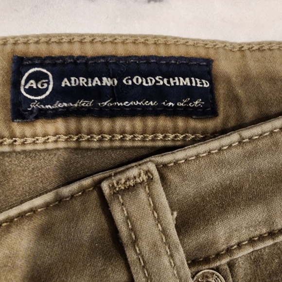 AG 31R x30 The Edie Mid-Rise Skinny Straight Ankle Jeans Pants Pale Olive Green - Picture 10 of 14